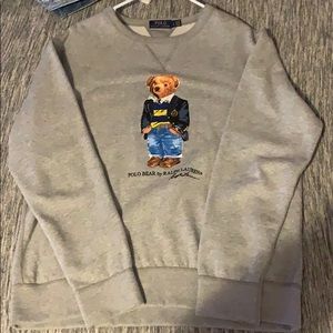 Crew neck POLO sweater with teddy bear